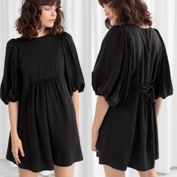 & Other Stories Dresses & Skirts - NEW & Other Stories Jaqaurd Puff Sleeve Mini Dress